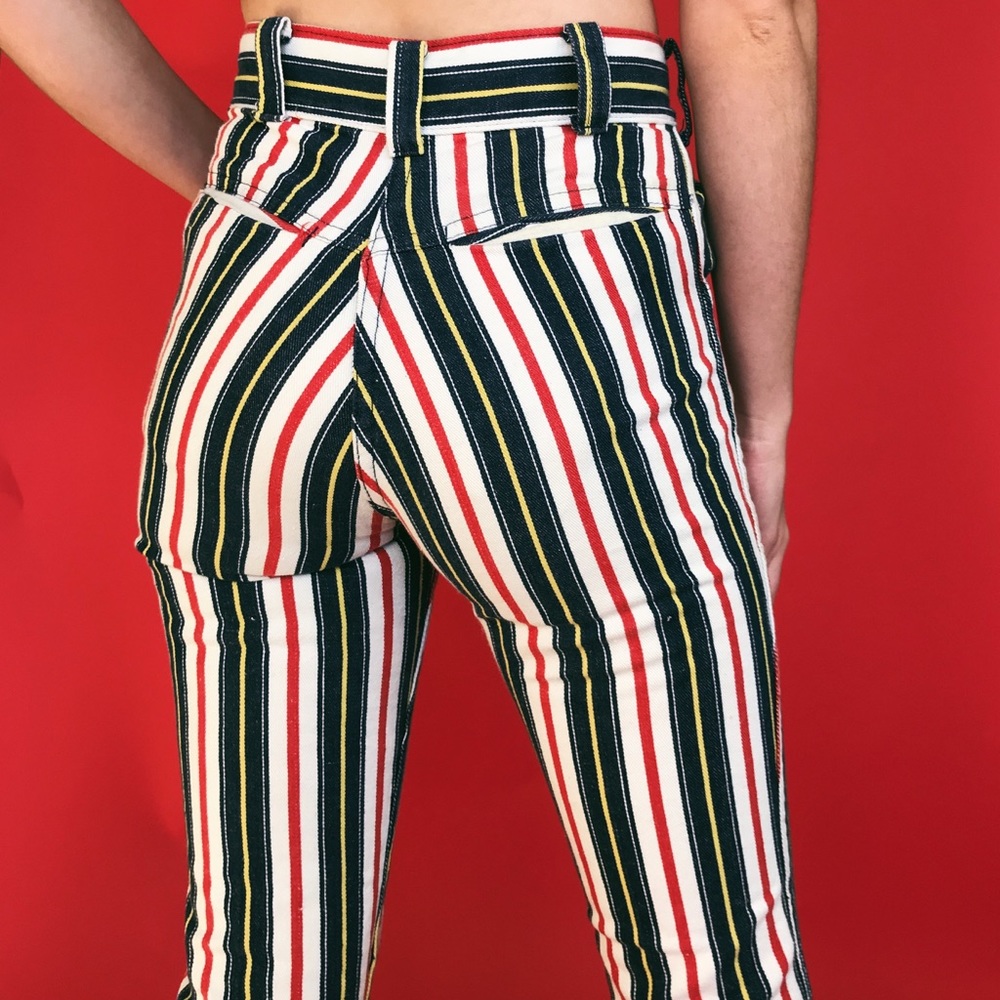 SOLD || 60s British Invasion Striped Denim Jeans